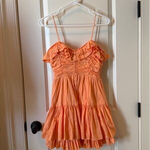 LoveShackFancy Ruffled Orange Sundress